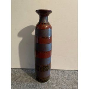 Bombay style Vase With Brown and Gray Metallic Tones   #968